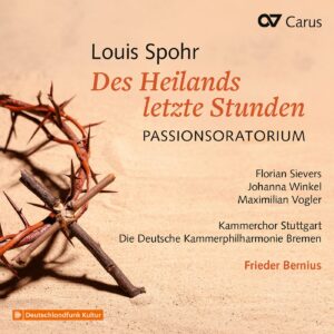 Album cover for Spohr's "Des Heilands letzte Stunden." The illustration is a crown of thorns.