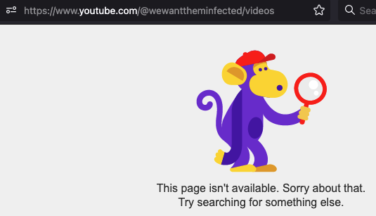 YouTube page showing unavailability of Jonathan Howard's page