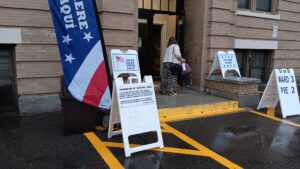Entrance to voting at Haverhill, MA City Hall