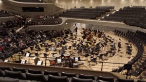 Elbphilharmonie main hall before the May 5, 2024 performance, from the side of the stage