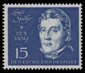 German 15 (mark? pfennig?) 1959 Louis Spohr stamp